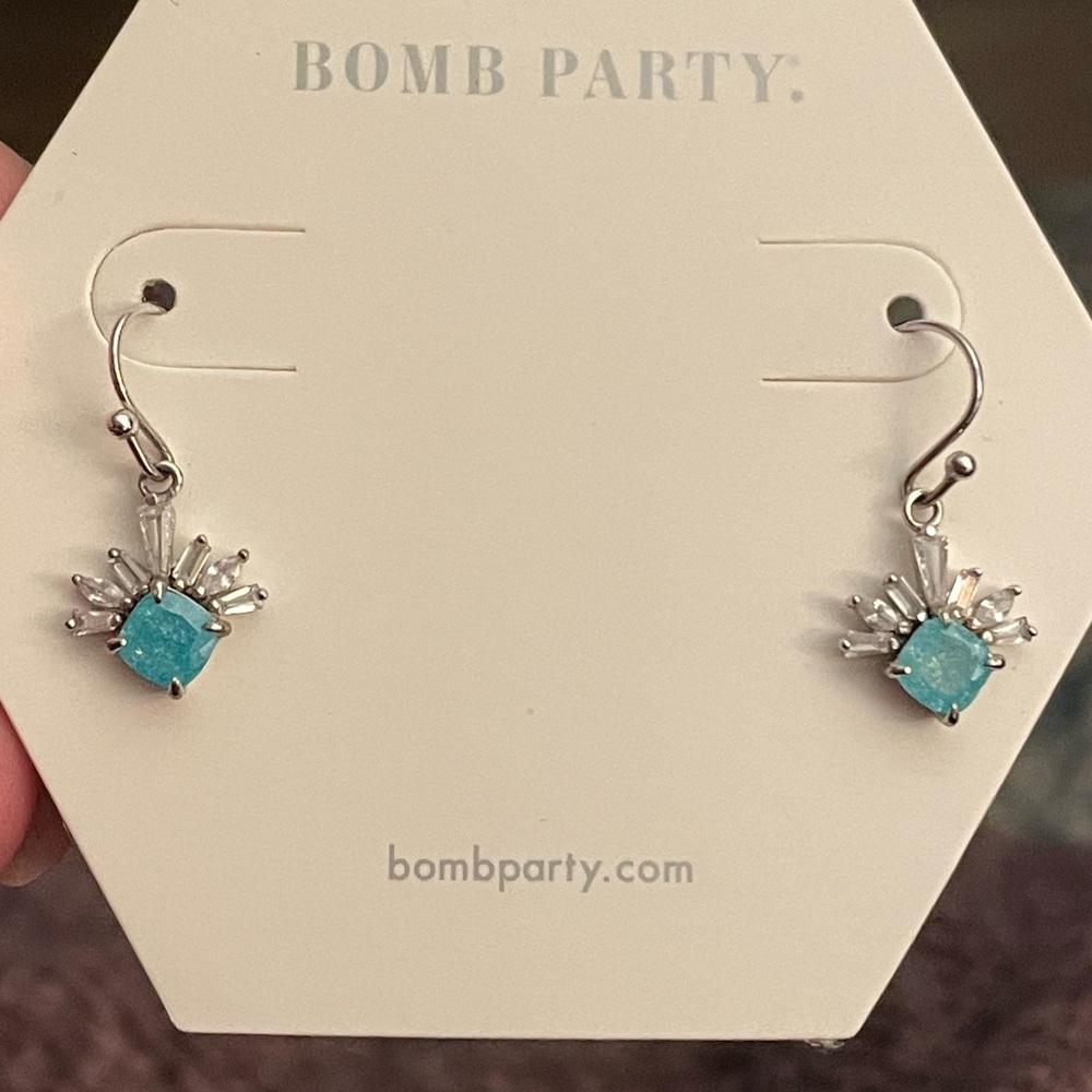 Blue ice crystal earrings